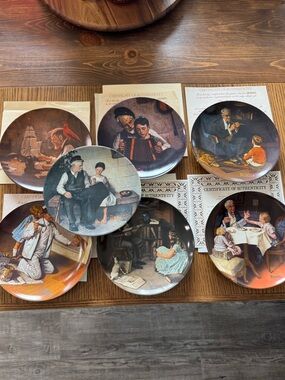 Norman Rockwell Heritage collection 7 plate lot